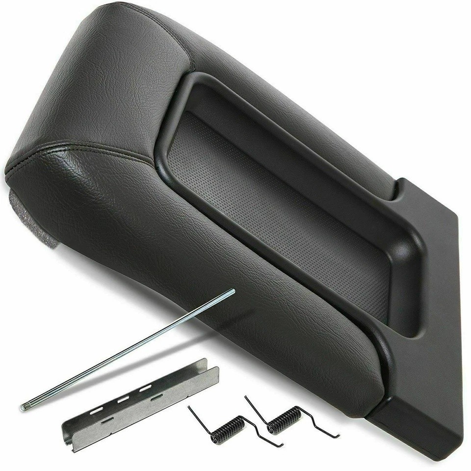 Center Console Lid Kit Arm Rest for 99-07 Chevy Silverado GMC Sierra Black 1999