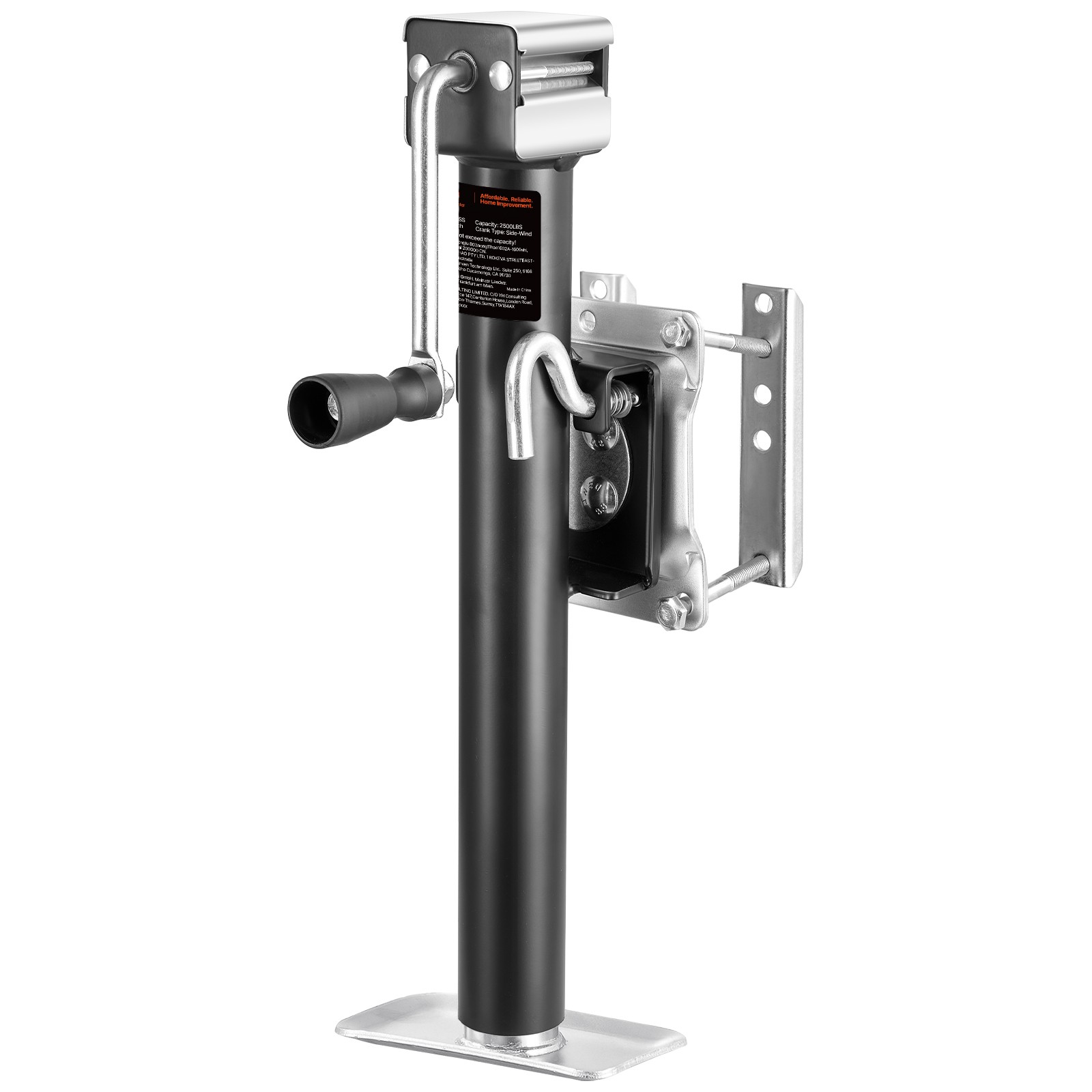 Trailer Jack Bolt-on Trailer Tongue Jack 2500 lbs Dynamic Load 15" Travel