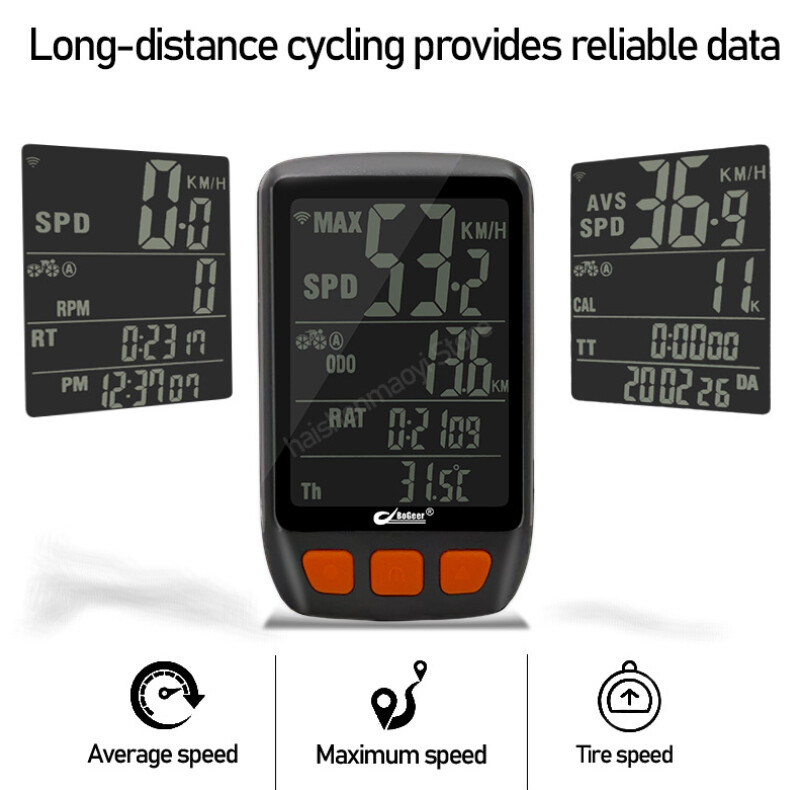 Wireless Bike Computer Speedometer Bicycle LCD Touch Screen Odometer Waterproof
