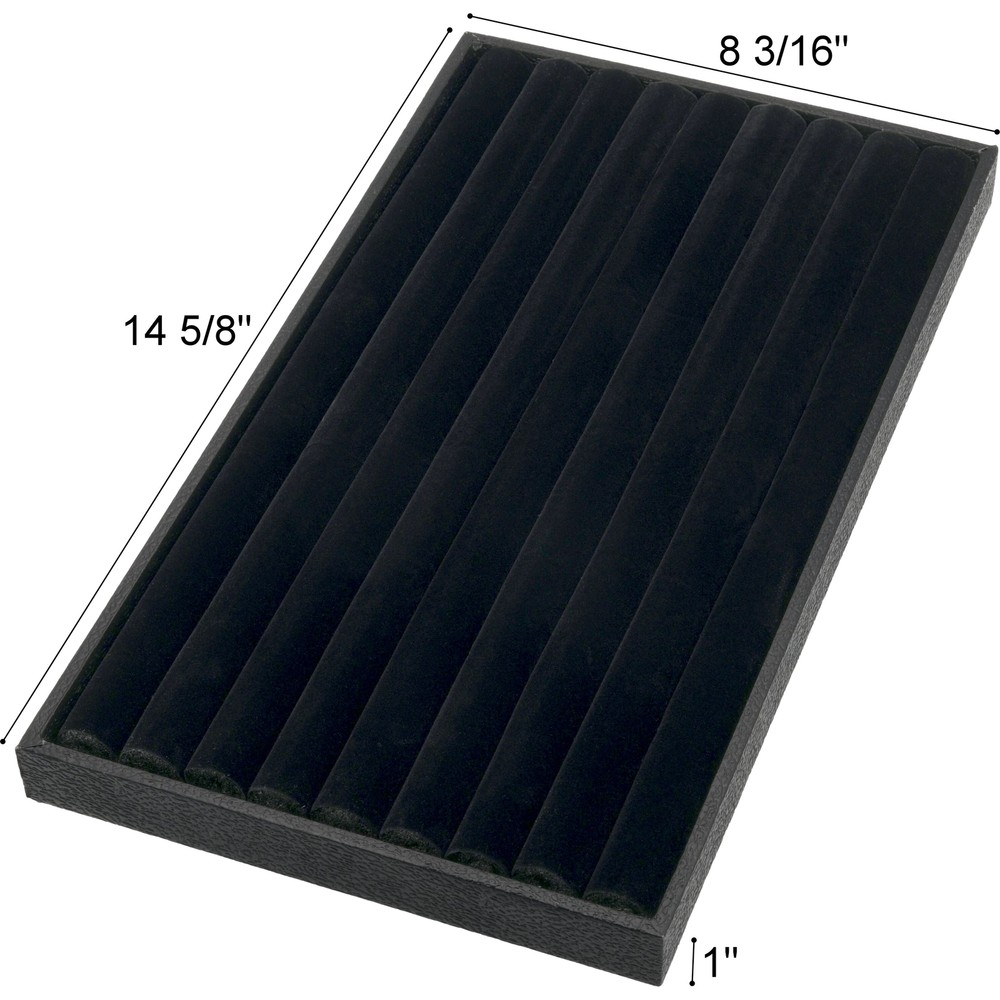 Black Ring Jewelry Display Case Box Large Tray Showcase