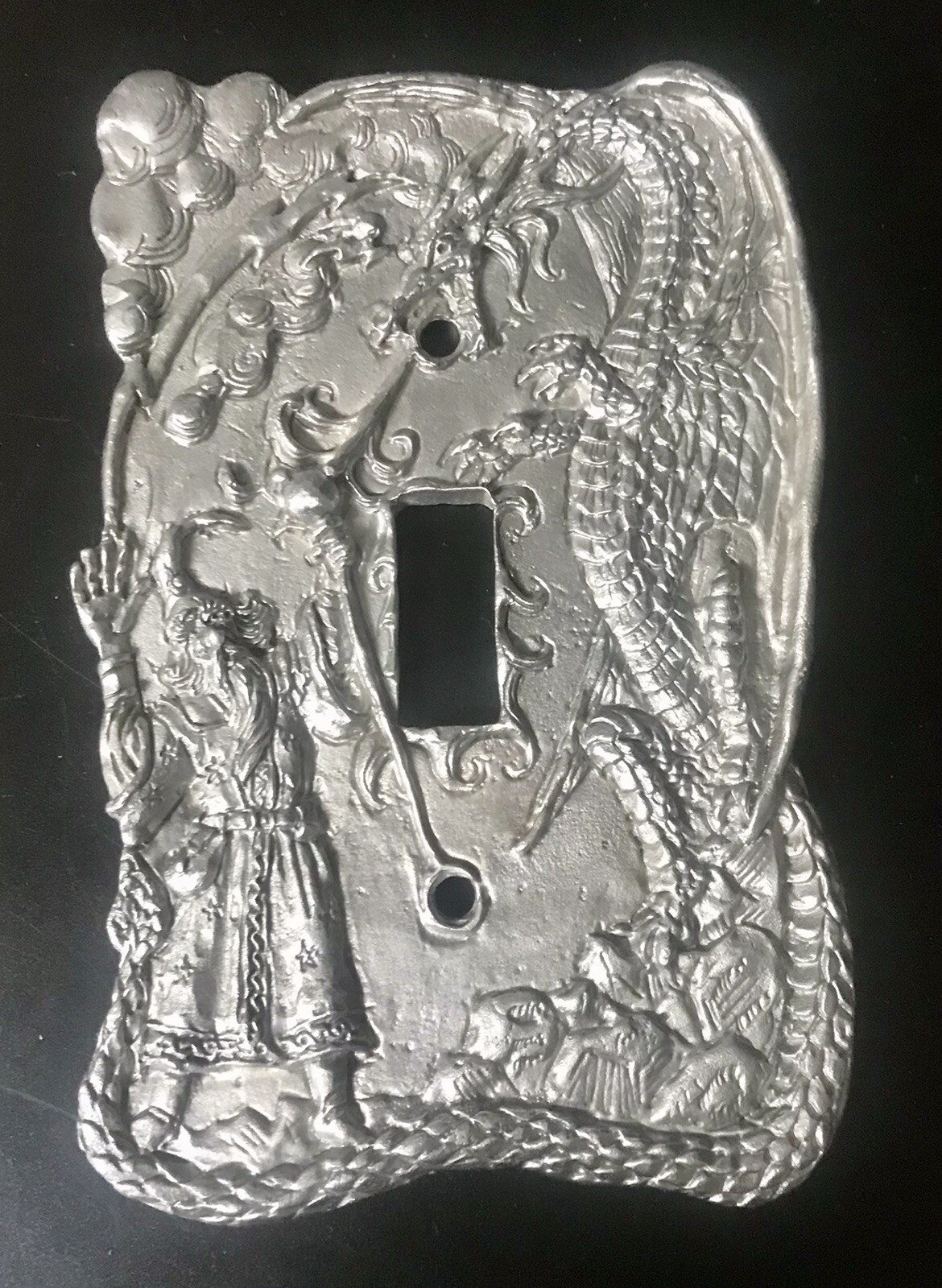 PEWTER WIZARD SINGLE TOGGLE LIGHT SWITCH PLATE COVER