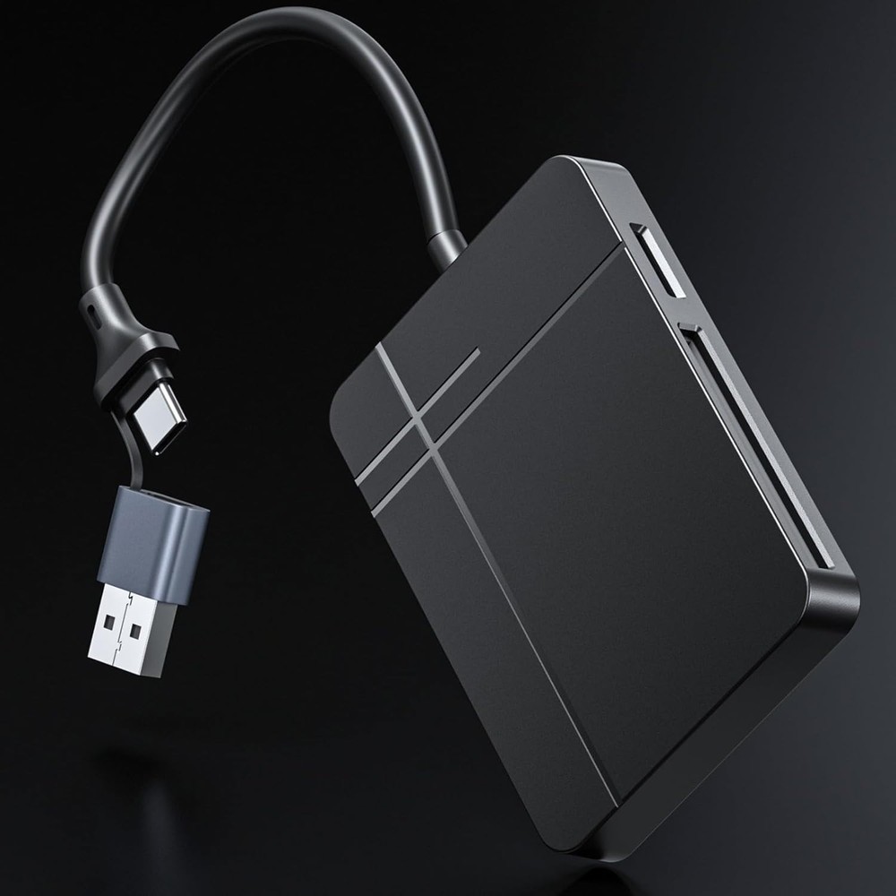 4-in-1 USB3.0/USB-C Card Reader SD Micro SD TF CF MS Compact Flash Card Adapter