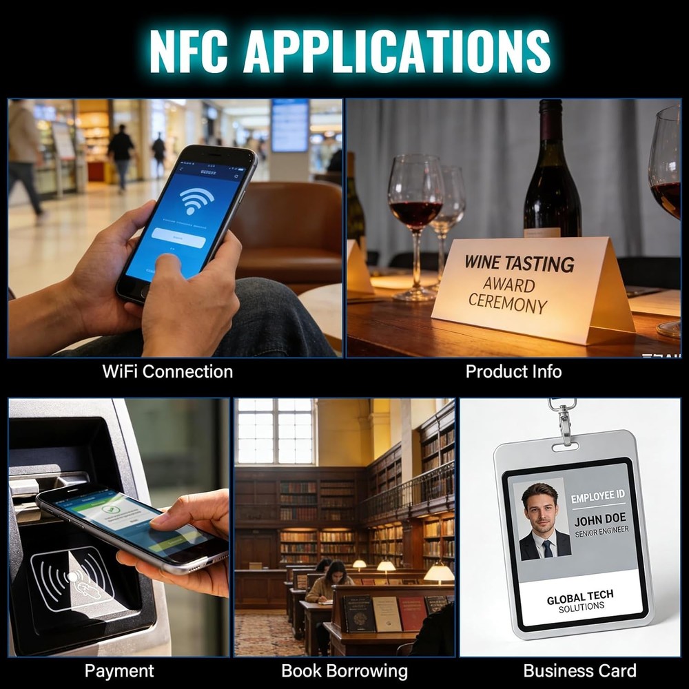 NTAG215 Waterproof NFC Tags 60 Pack Rewritable