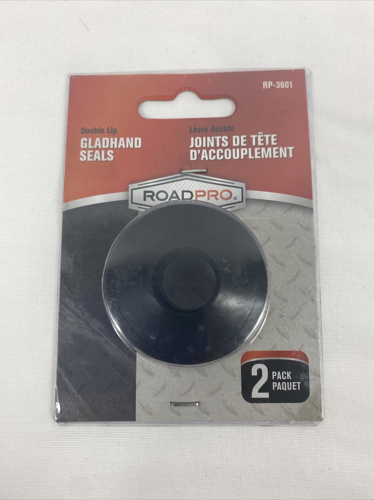ROADPRO RP-3601  DOUBLE LIP GLADHAND SEALS - BLACK 2-PACK
