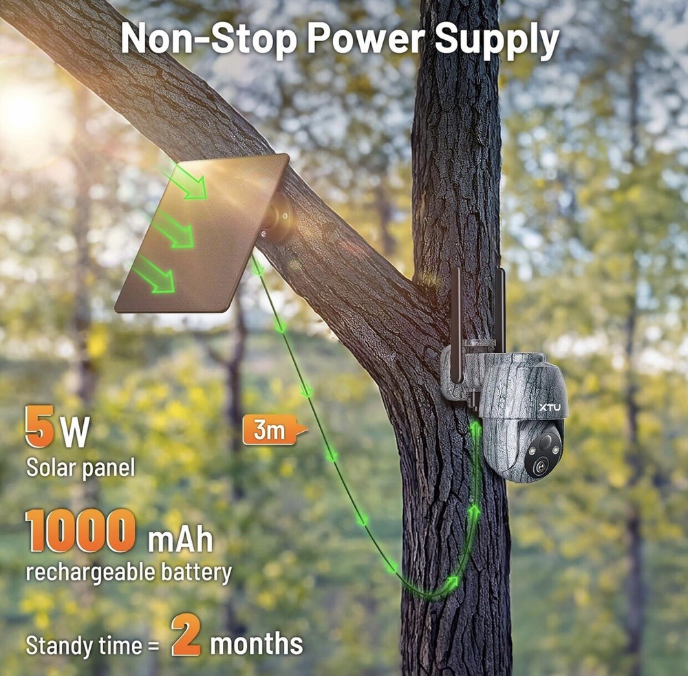 4G LTE Cellular Trail Camera with 2K Live Streaming Playback, Built-in SIM Card