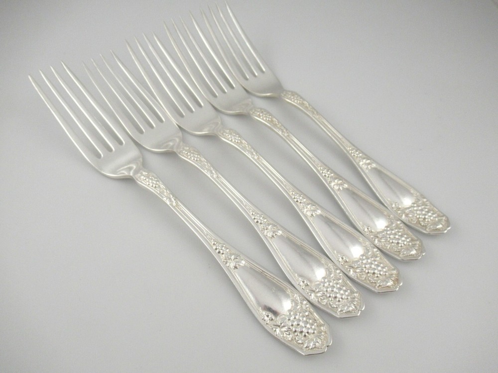 5 Dinner Forks ISABELLA RC Co, International Silverplate Flatware