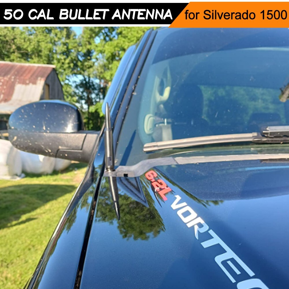 FLAG BULLET ANTENNA 50 CAL for CHEVROLET SILVERADO 1500/2500/3500/GMC SIERRA USA