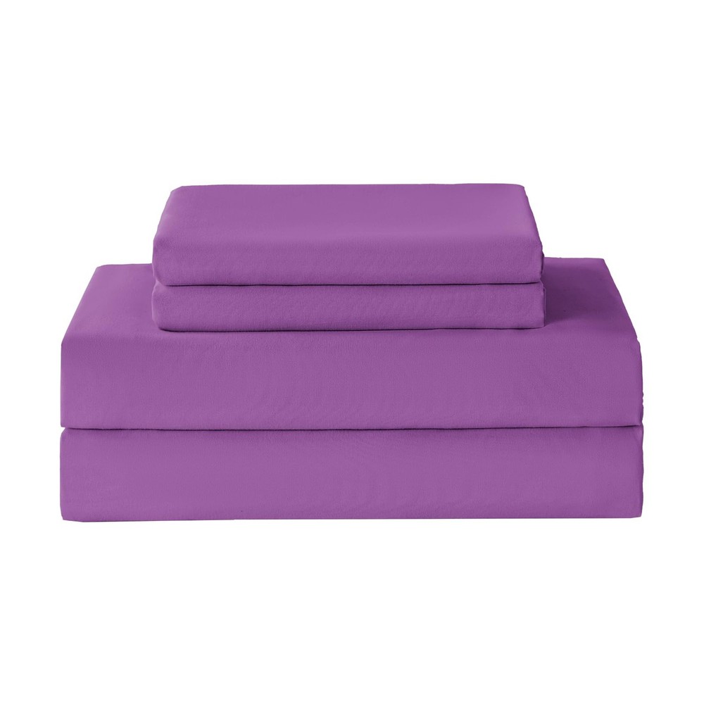 Queen Sheet Set Cooling Sheets Deep Pocket Queen Size Bed Sheets Set, Purple ...