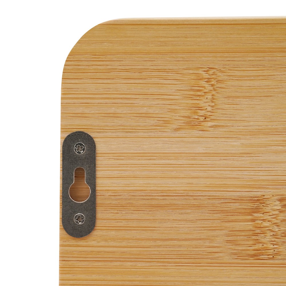 Rustic Bamboo Floating Nightstand with Drawer, Wall-Mounted Bedside Cabinet