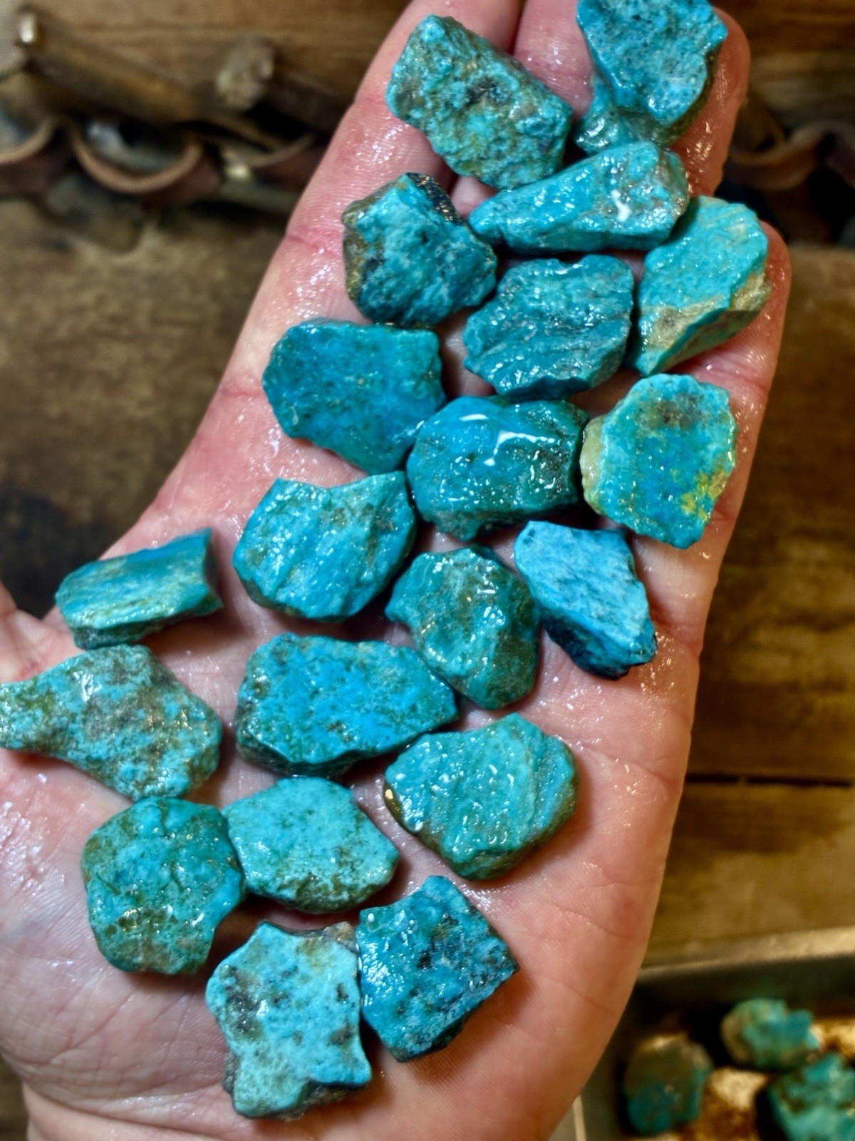 1 Lb. Ithaca Peak, Real Turquoise! Electric blues! High in matrix. ❤️‍🔥3 Left!
