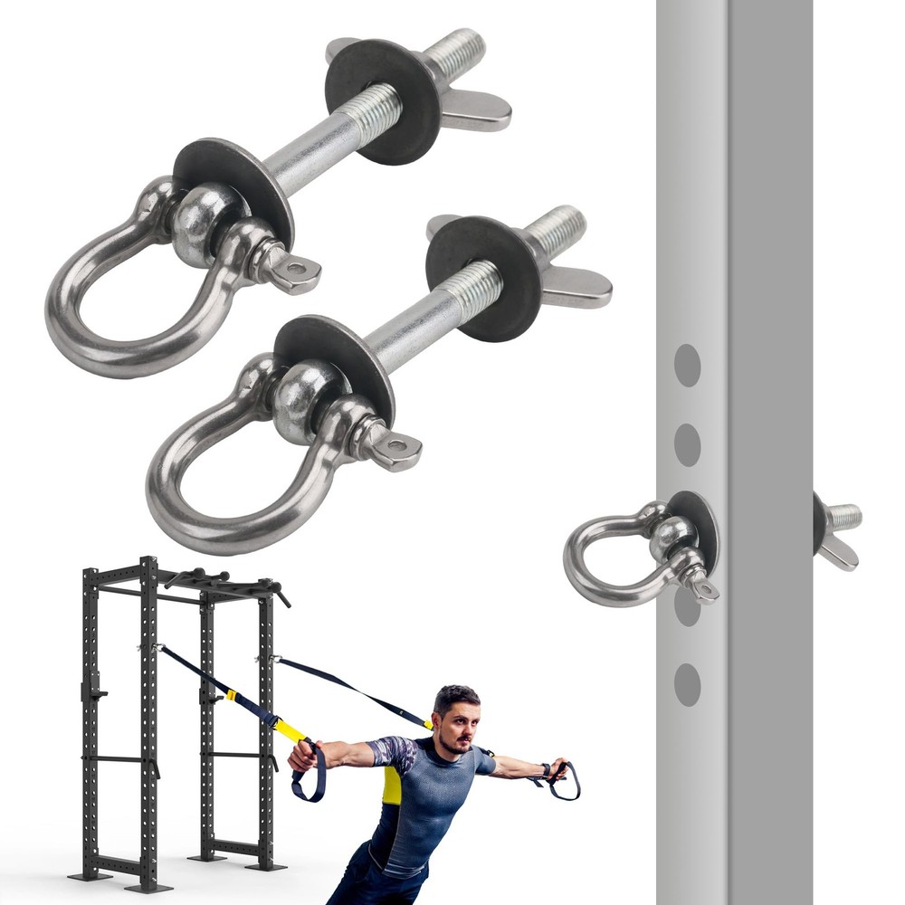 Power Rack Attachments 2 Pack - Resistance Band Hooks for Squat Rack O-Ring A...