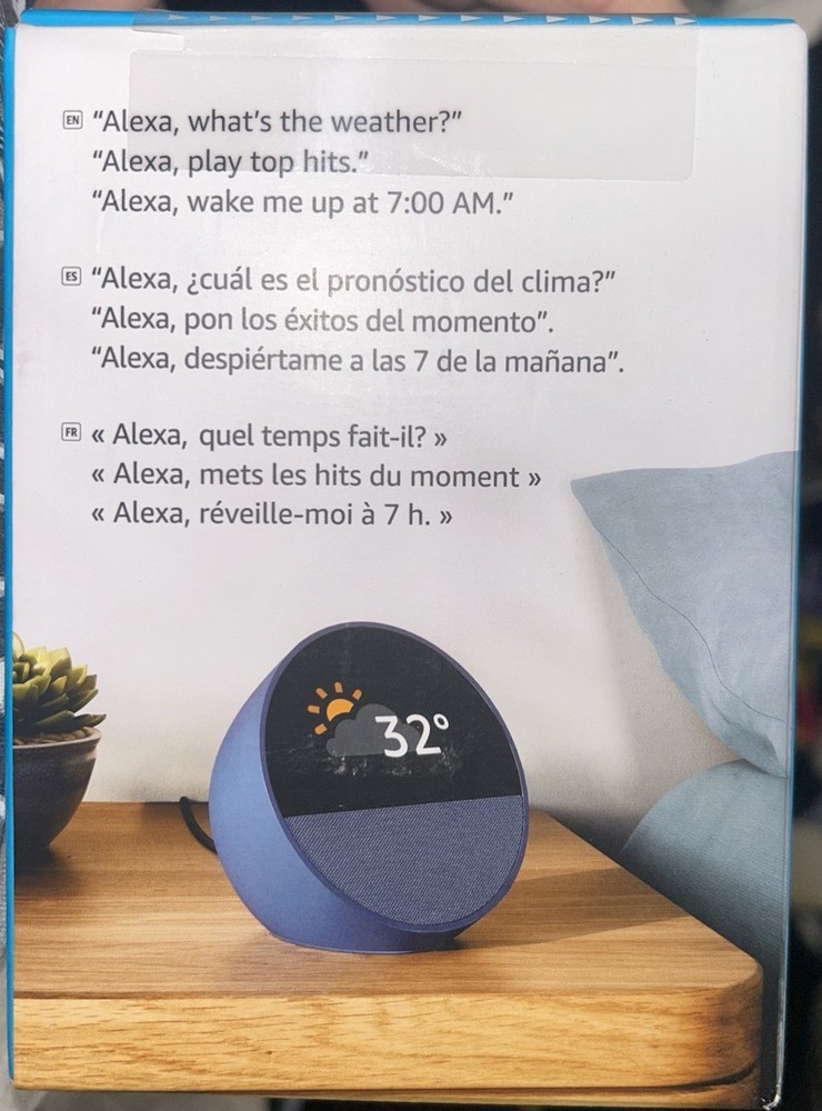 New Amazon Echo Spot Smart Alarm Clock - Ocean Blue
