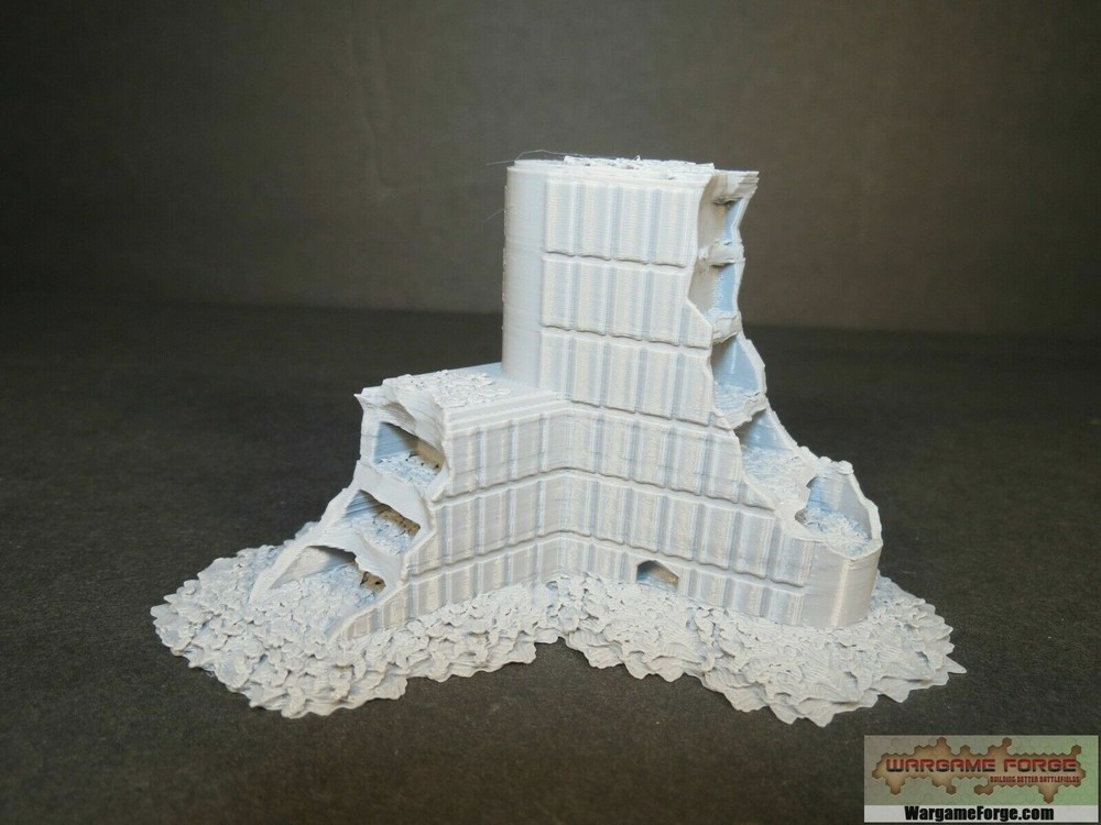 Ruined Sci-Fi Building 12 - Tabletop Wargame Terrain Compatible With Battletech