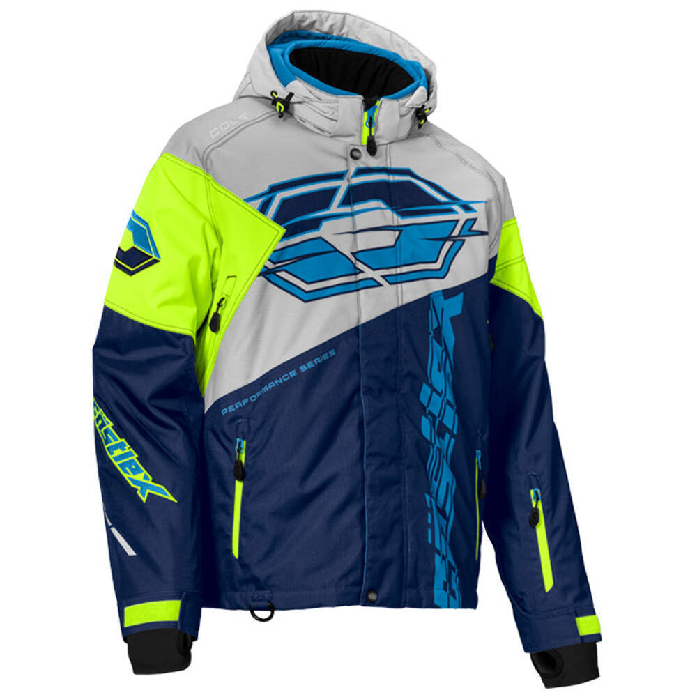 Castle X Code G3 Snowmobile Jacket - Navy/Process Blue/Hi-vis