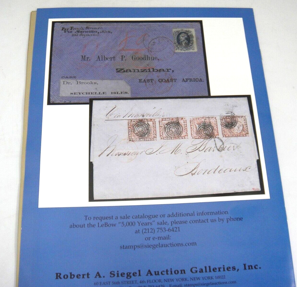Siegel Stamp Auction Catalog w Prices Realized Robert Lebow US Foreign 2004