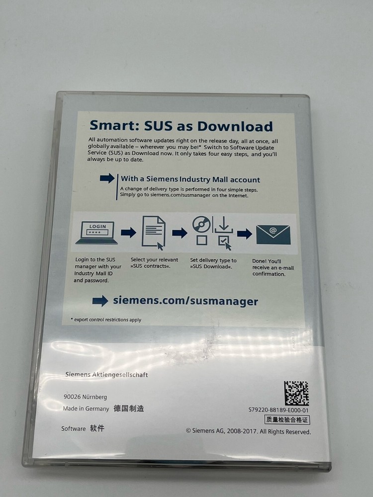 SIEMENS SIMATIC STEP 7 Professional Upgrade V14 SP1 EWK-SUS1055041 Software