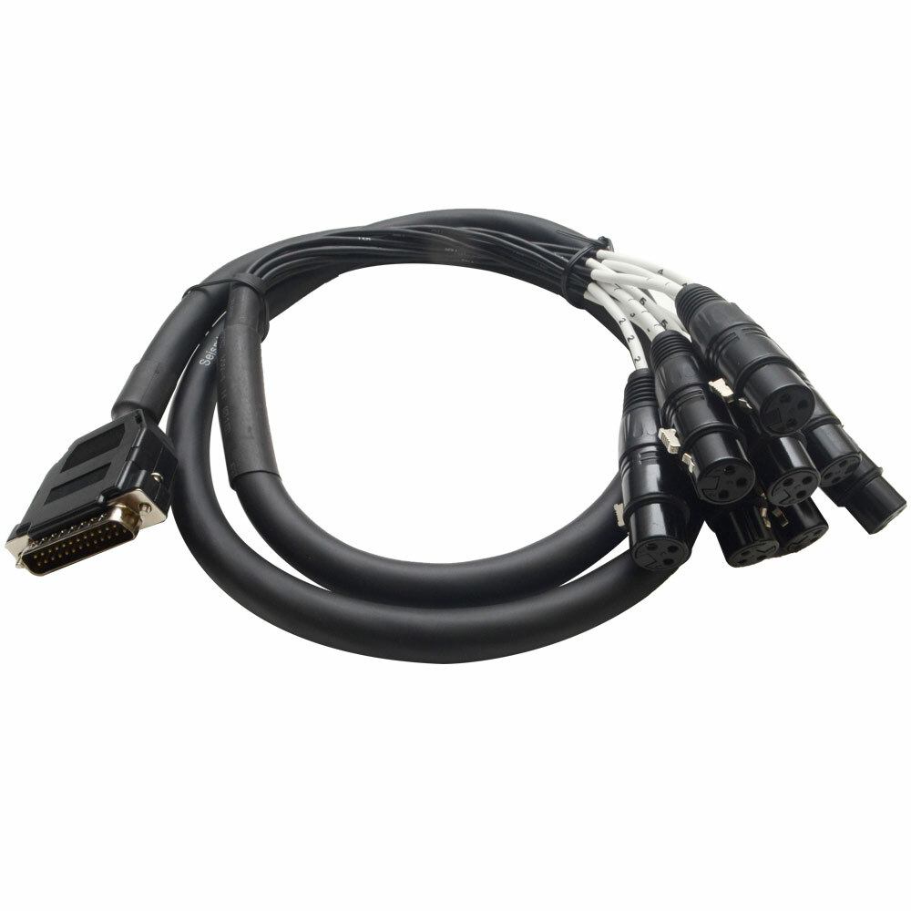DB25 - 8 Channel XLR Female 5 Foot D-Sub Snake Cable Patch Bay Interface Modular