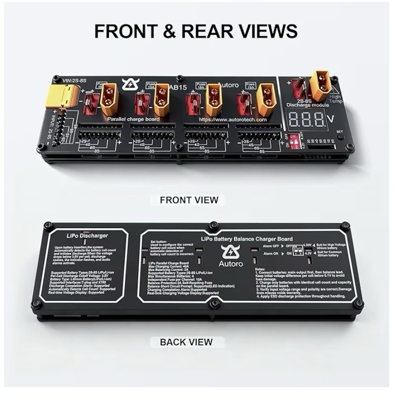 Parallel Lithium Battery Charging Board, Balanced LiPo Battery Charging Board...