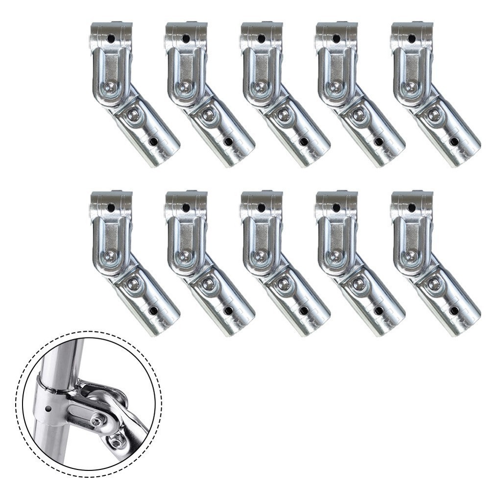 10 pcs Adjustable Pipe Connectors Adjustable Angle Range Galvanized Carbon Steel