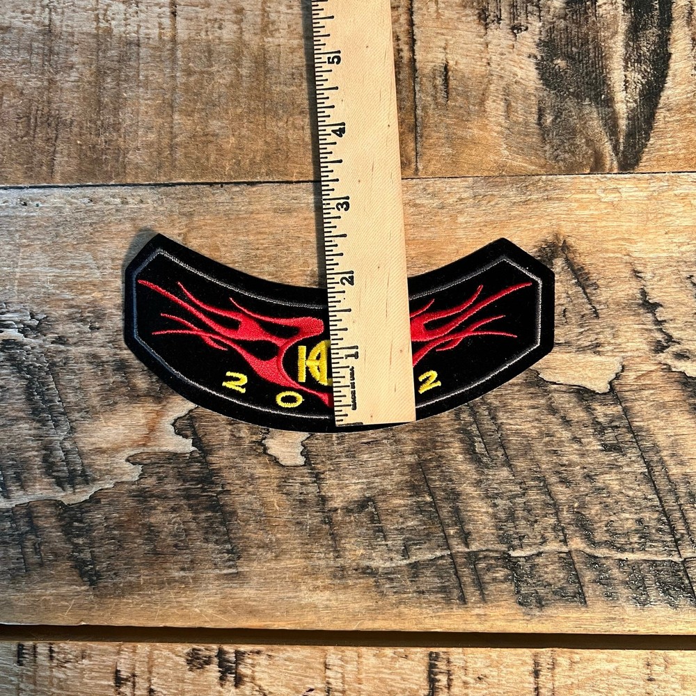 HOG 2002 Harley Owners Group Flame Rocker Patch Biker Vest Jacket Embroidered