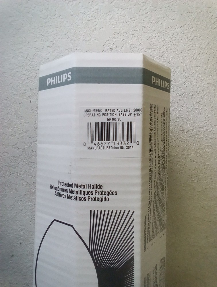 Philips Protected Metal Halide Bulb EX39 Base MP400/BU
