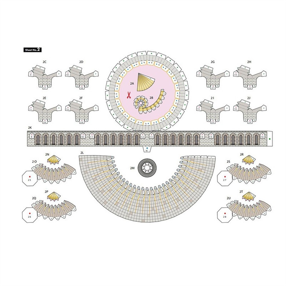 Blue Mosque Sudan 3D Paper Model Replacement Accessories Commponents Beautiful