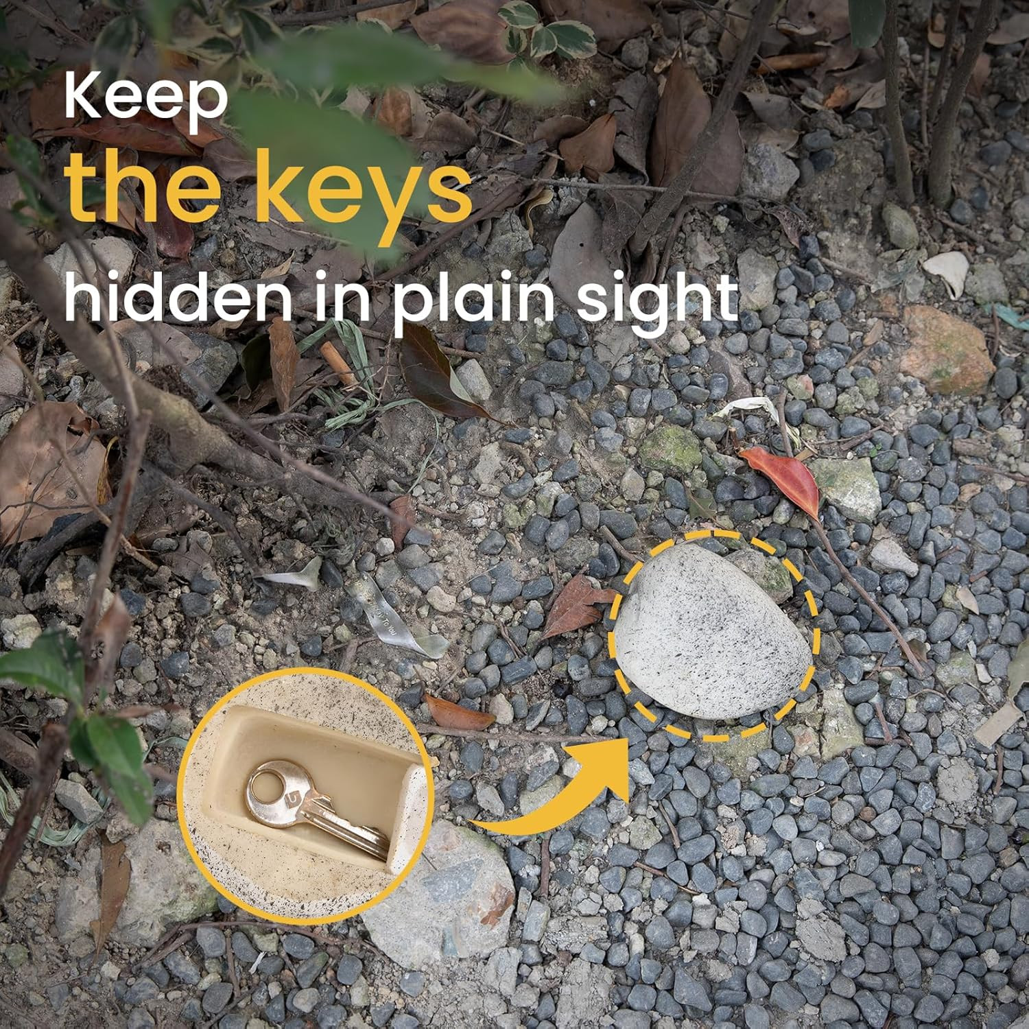Fake Rock Key Hider Safe for Outdoor Garden or Yard, Large Size Fake Stone Hidde