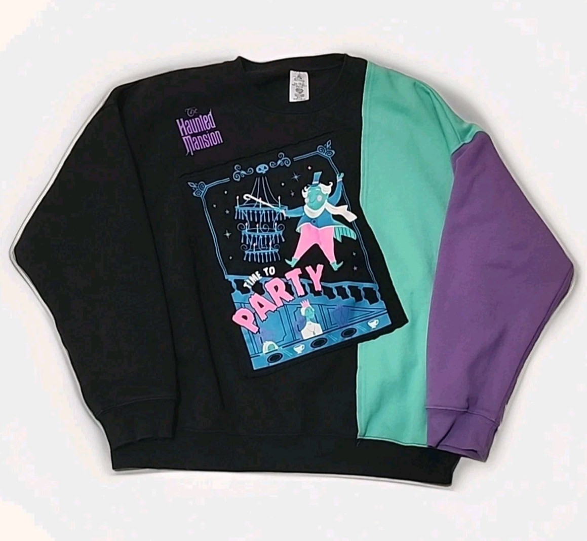 Disney Haunted Mansion 2023 Sweatshirt Adult sz Large ColorBlock Long Sleeve R1