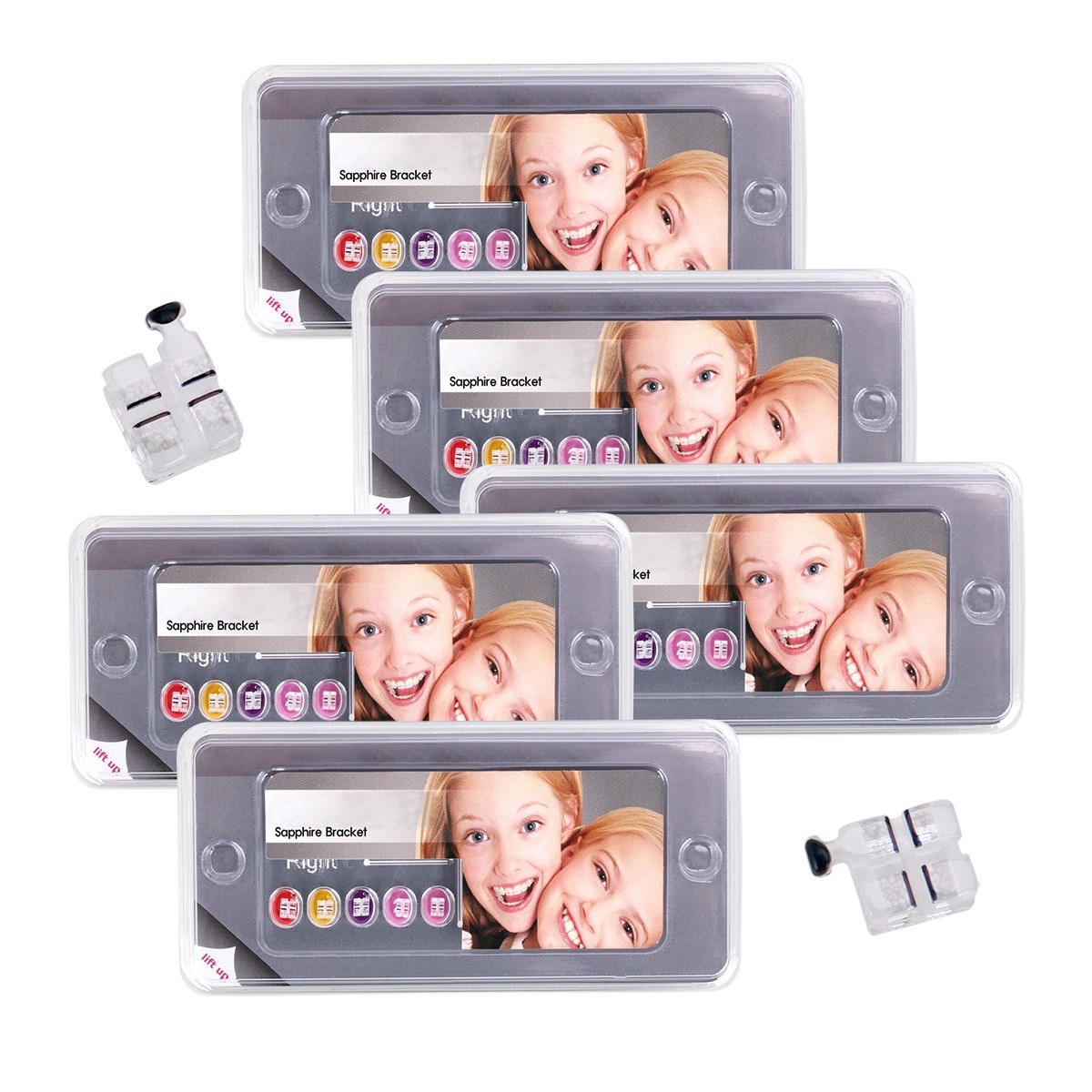 AZDENT Dental Orthodontic Sapphire Bracket Ceramic Braces Roth/MBT 022 Hooks 345