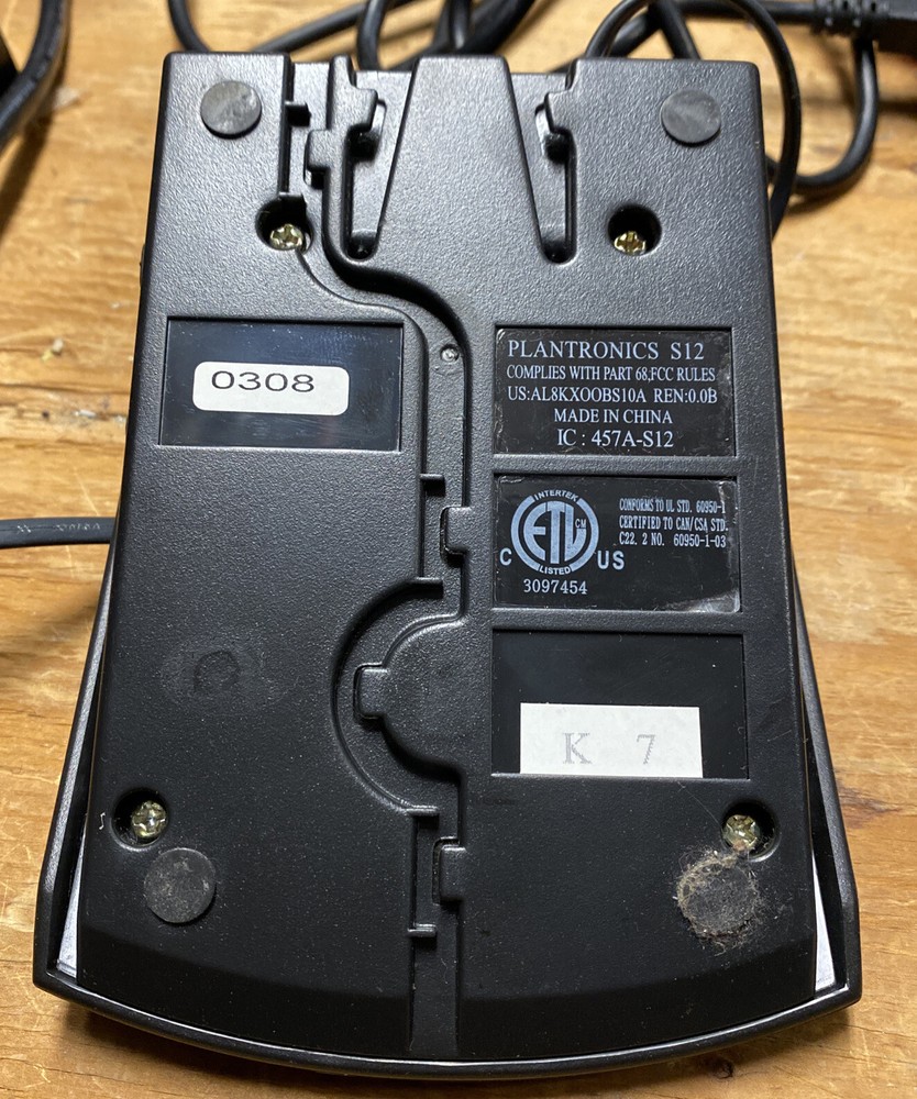 Plantronics S12 65145-01 Wired Headset System - Replacement Base Unit ONLY
