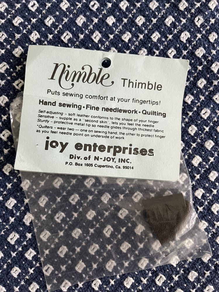 Nimble Thimble Leather Nimble Thimble W/Metal Tip-Medium