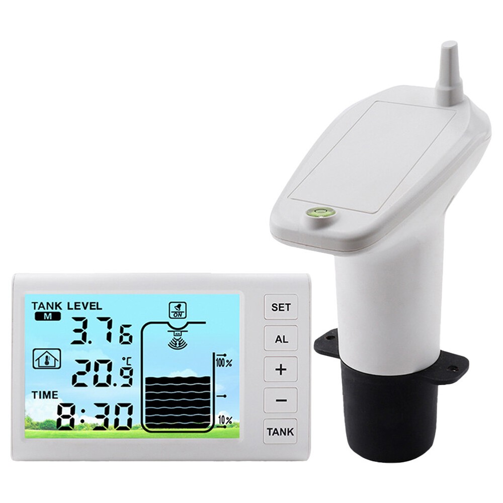 Ultrasonic Water Tank Liquid Depth Level Meter Temperature Sensor Time Display ⇖