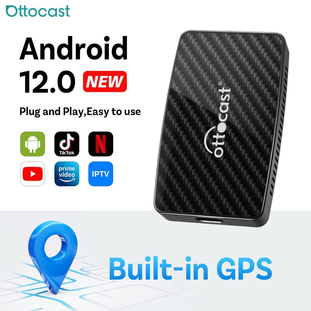 Ottocast Play2Video Pro - 3in1 Wireless CarPlay/Android Auto+Streaming