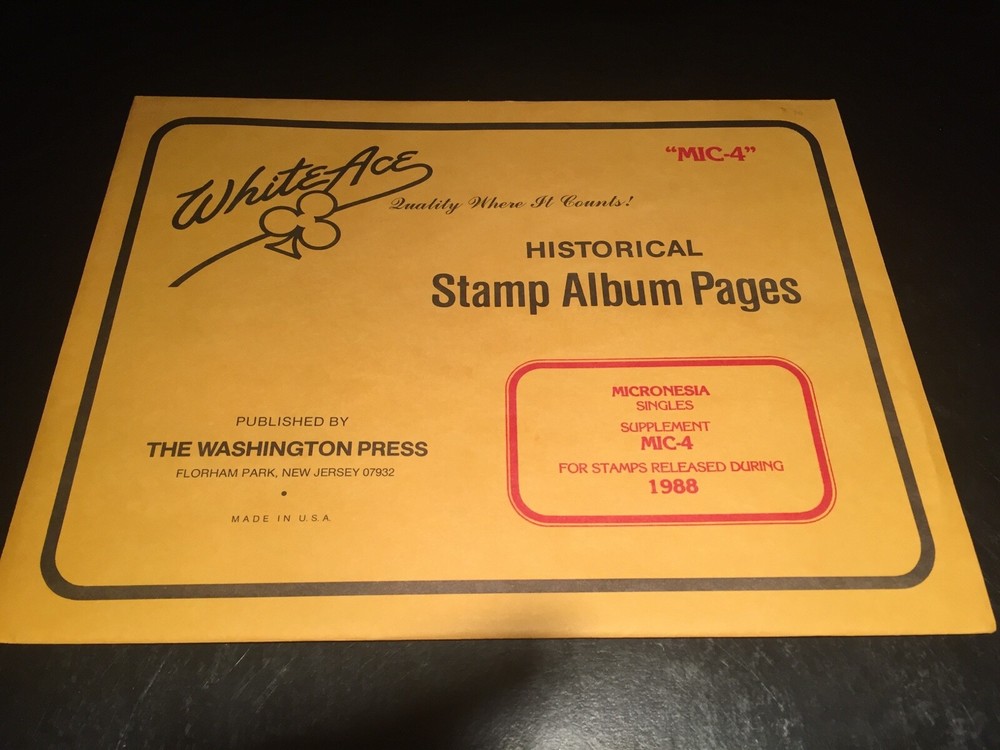 New White Ace Stamp Album Supplement Pages Micronesia - MIC-4 - 1988