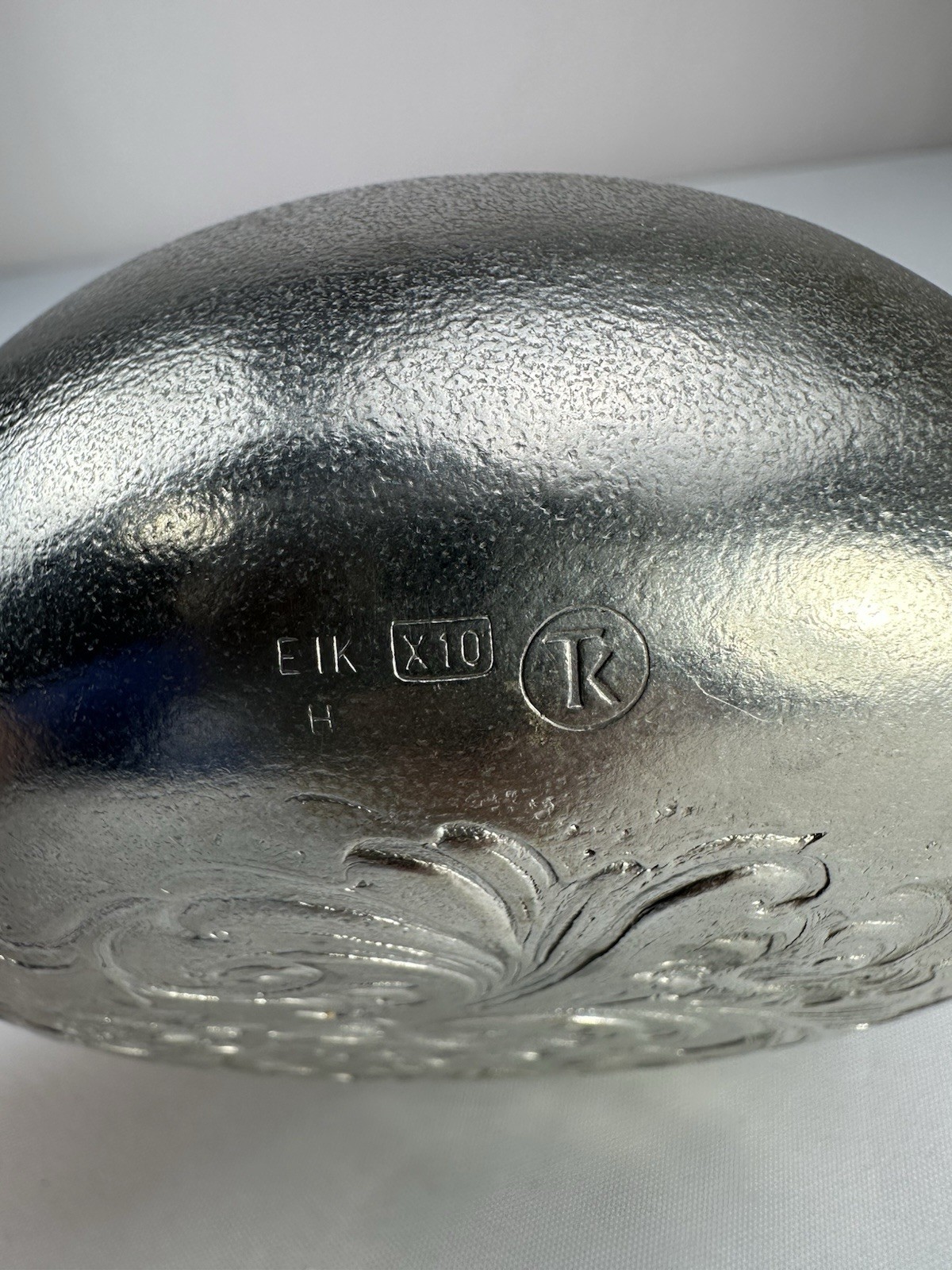 TK Norway Eik Silverplate Bowl Embossed Floral Nordic Design X10 Marked