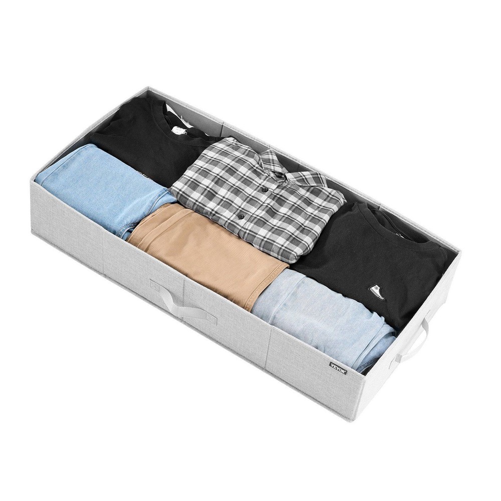 Spacious Underbed Storage Bin 48L 31.7x15.9x6.1in Double Layer Construction