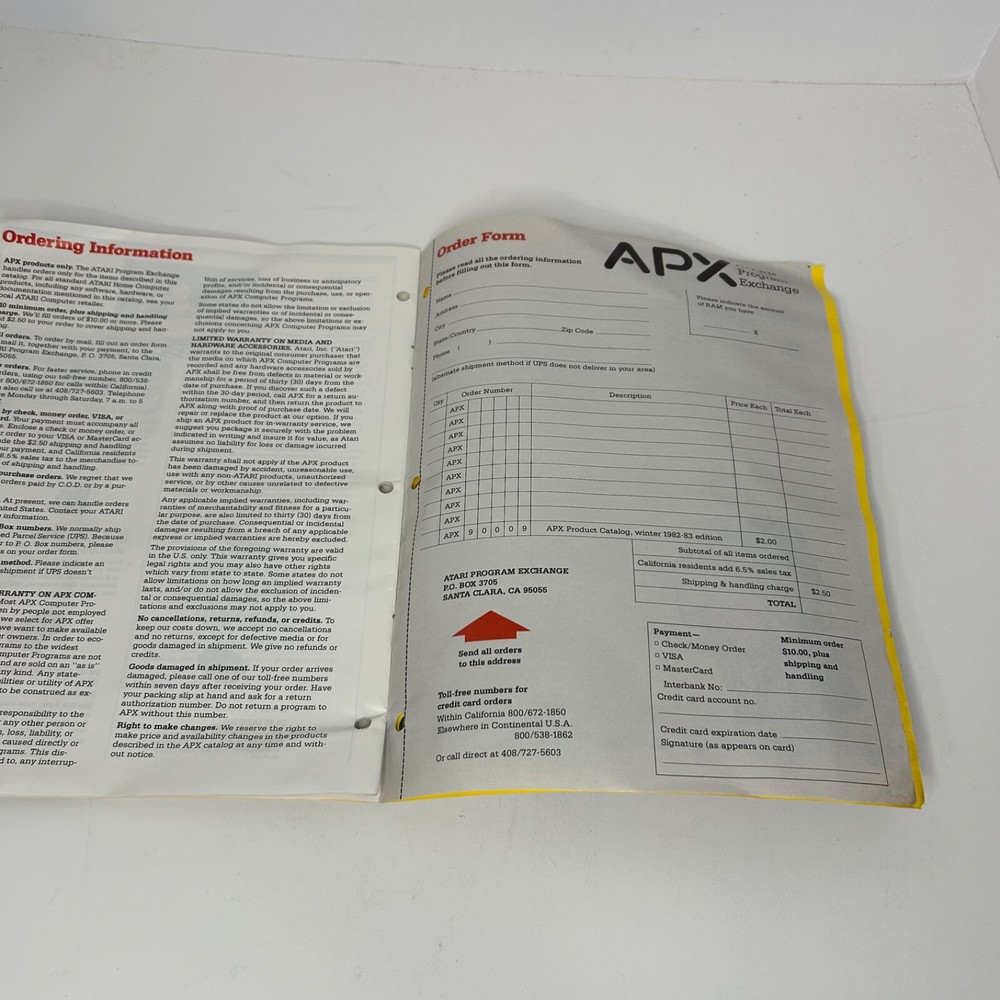 Atari Program Exchange Spring 1983 Software Catalog APX