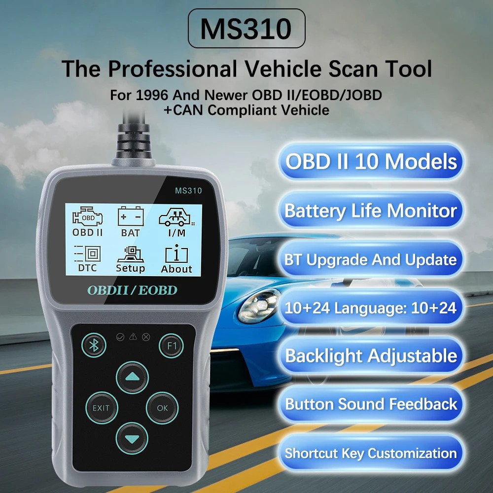 US MS310 Clear/Erase Codes Multi-language Vehicle OBD2 Code Reader Car Scan Tool