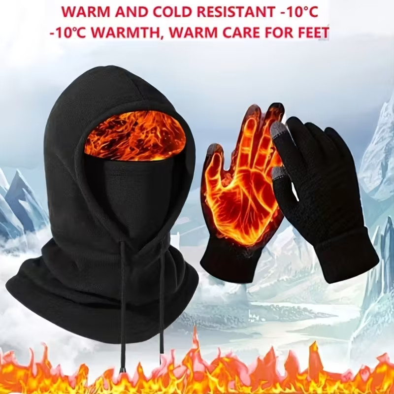 3pcs Windproof and Cold Resistant Warmth Set with Thickened Windproof