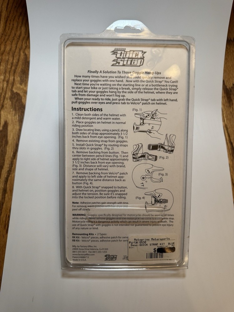 Roko Goggle Quick Strap BLUE. New In Package.