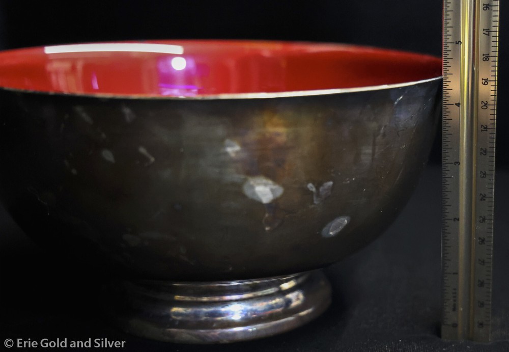 Reed & Barton Red Enamel Silver Plate Bowl #105