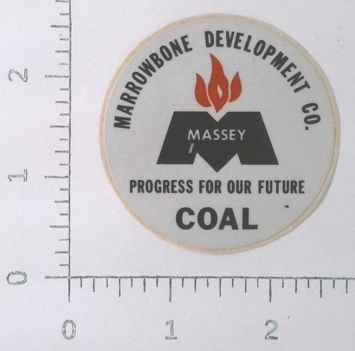 Vintage Marrowbone Development Massey Coal Mining Sticker Decal