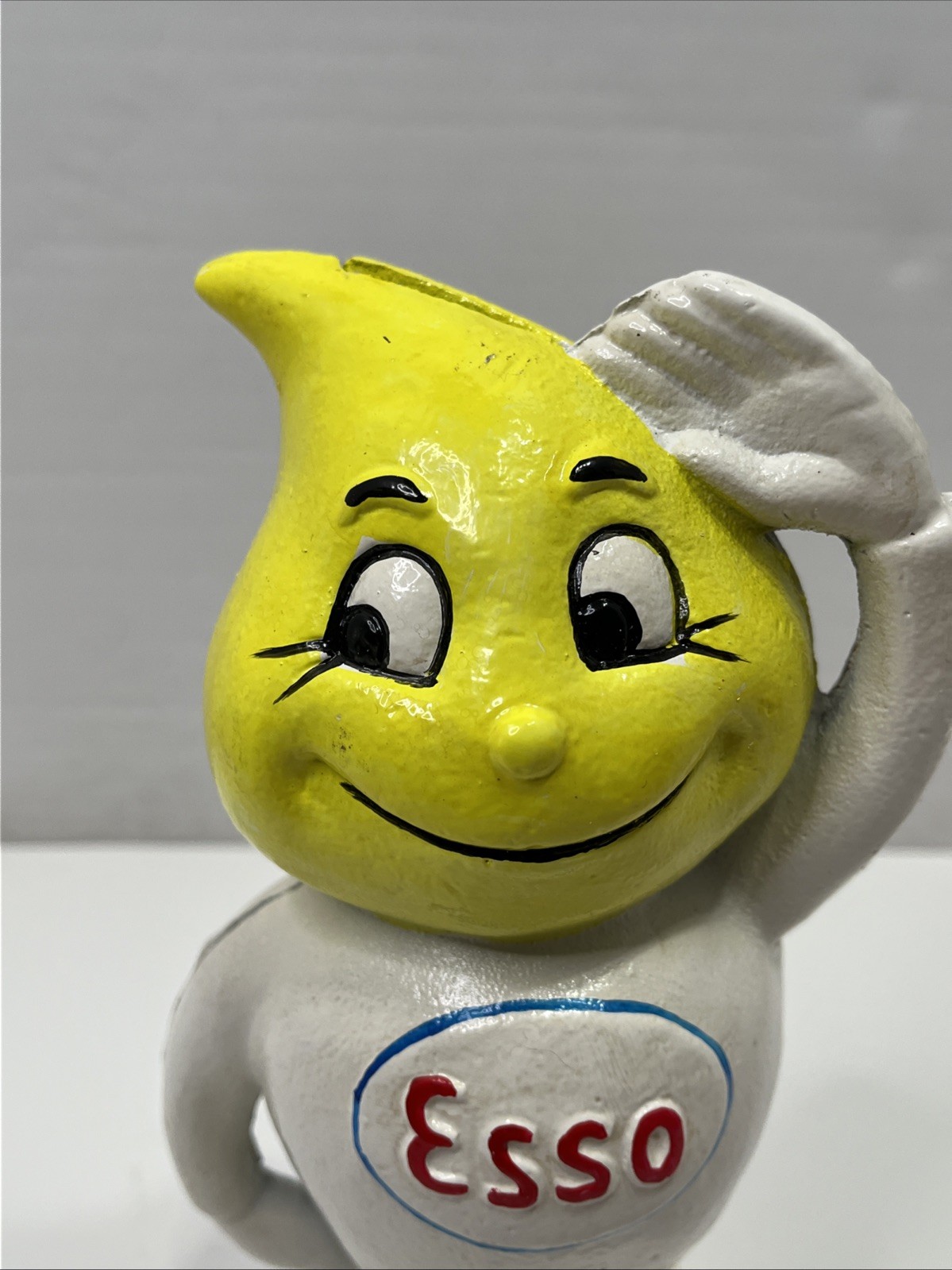 Vintage Esso Oil Andy Slick Cast Iron Coin Bank Original Paint