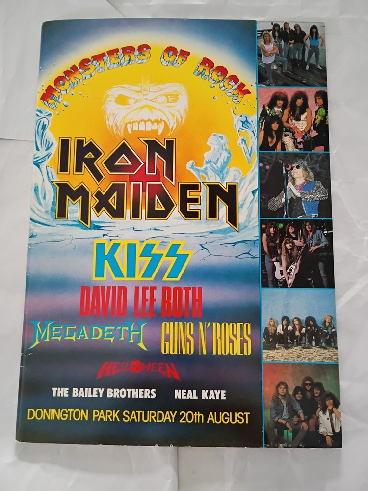 Monsters Of Rock Concert Program 1988 Kiss Iron Maiden DLR GnR Megadeth