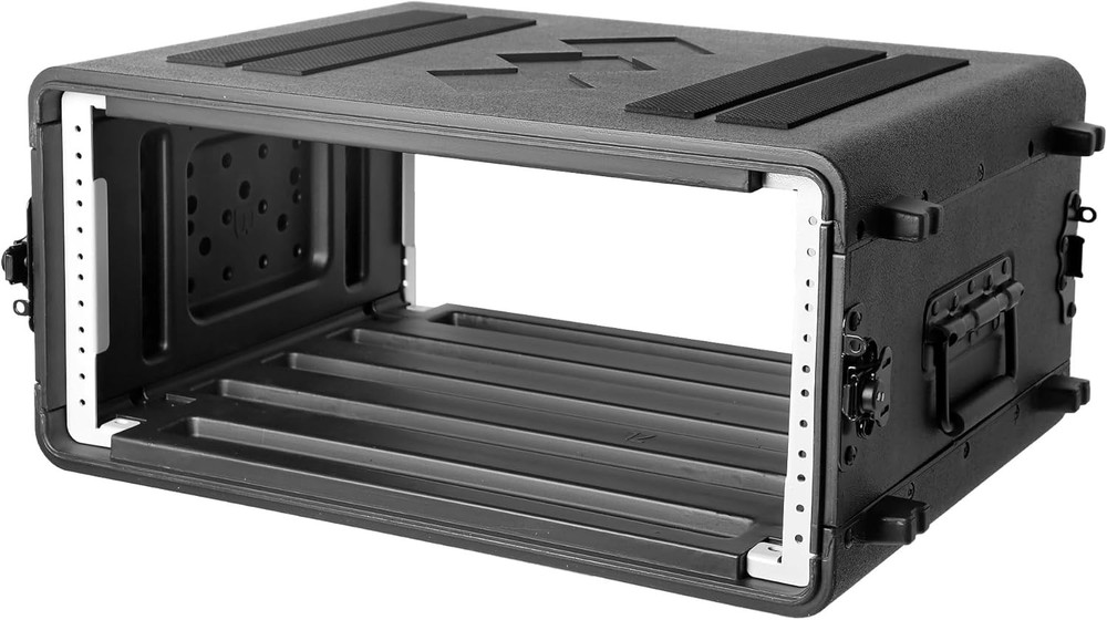 4U Rack Case Shallow 17" Depth, 19" Rackmount Flight Case for DJ Amplifier Audio