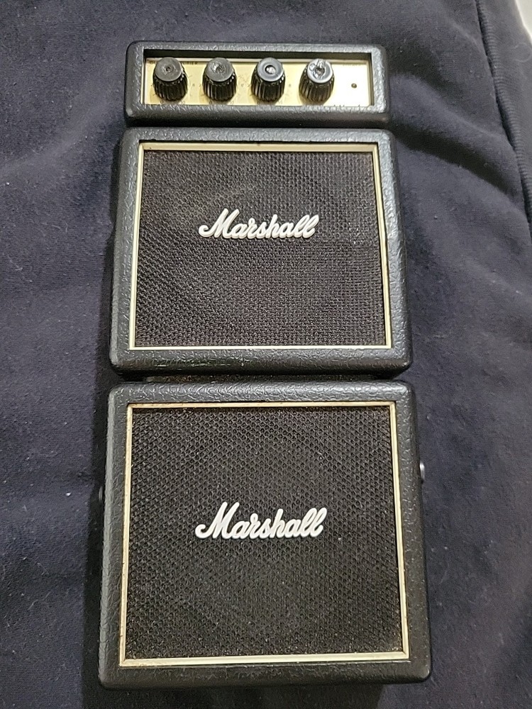 Marshall MS-4 Micro Stack Battery-Powered Guitar Amplifier Double Stack, Black