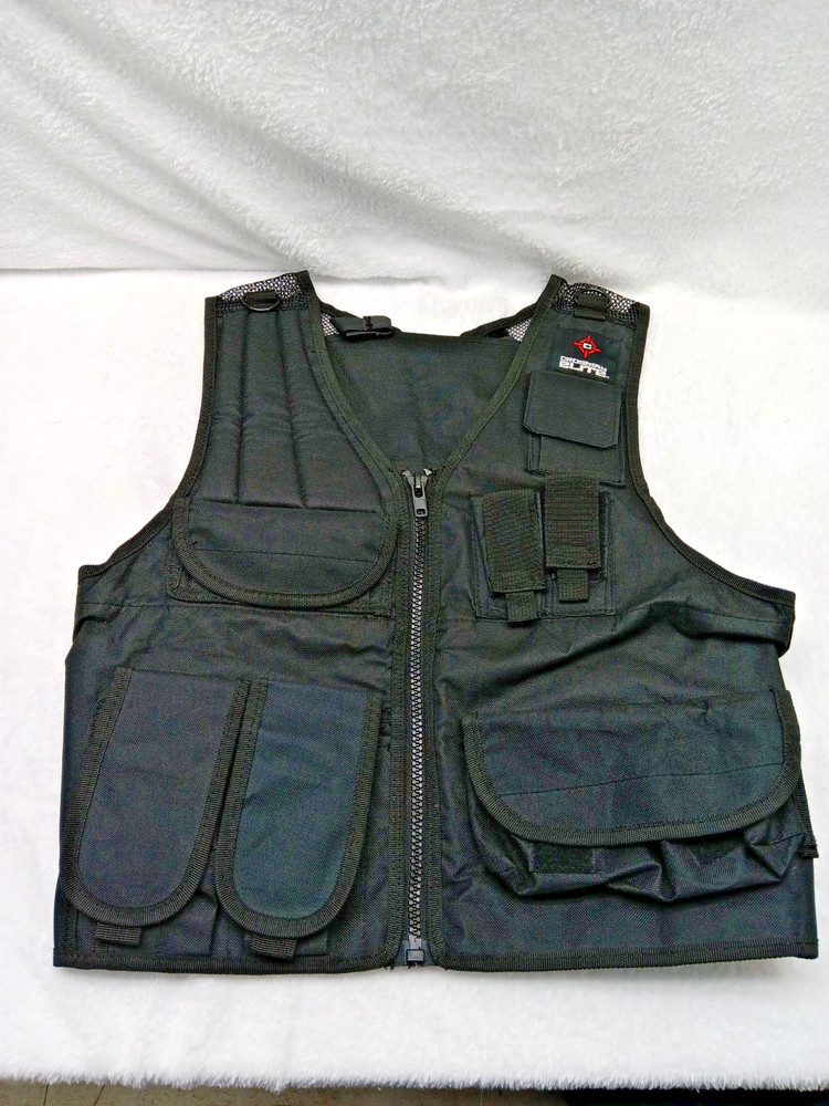 Crosman Elite Black Tactical Vest multiple pockets adjustable Small