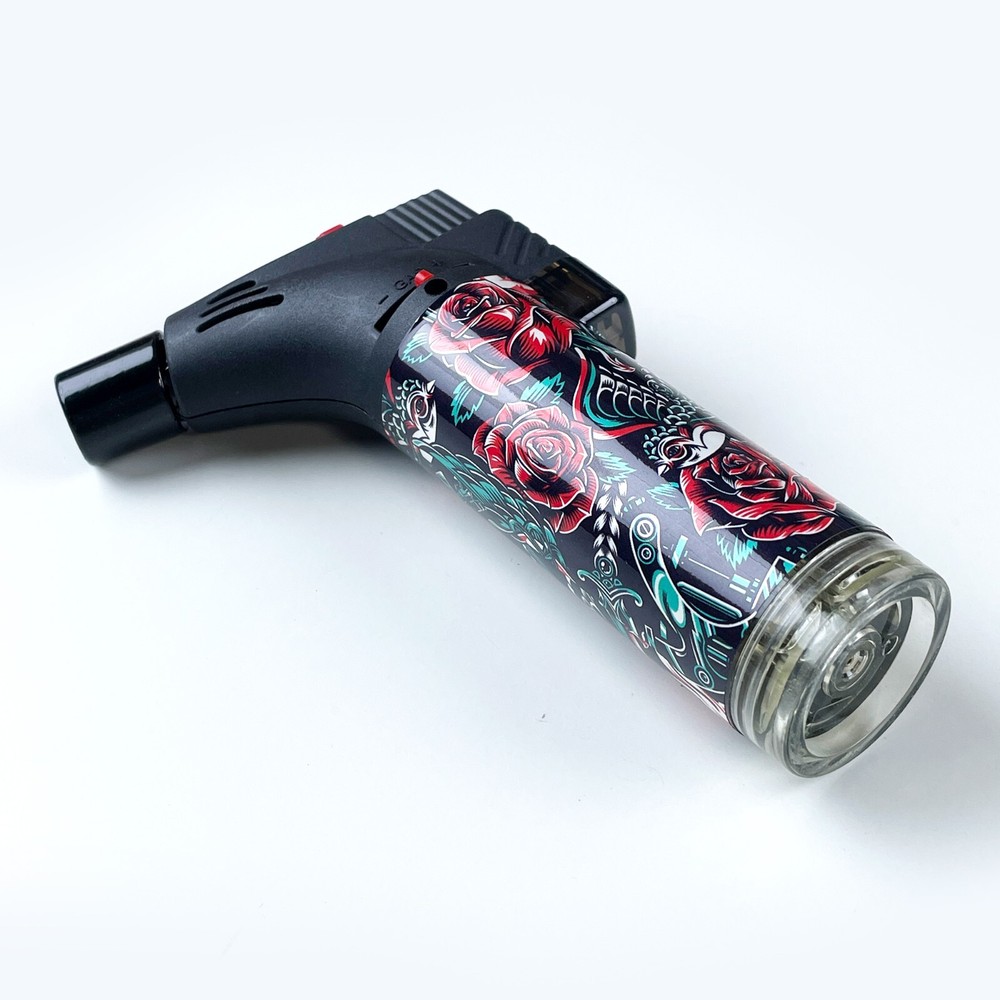 3 Pack Jumbo 4" Single Jet Flame Torch Gun Lighter Refillable Lockable Windproof
