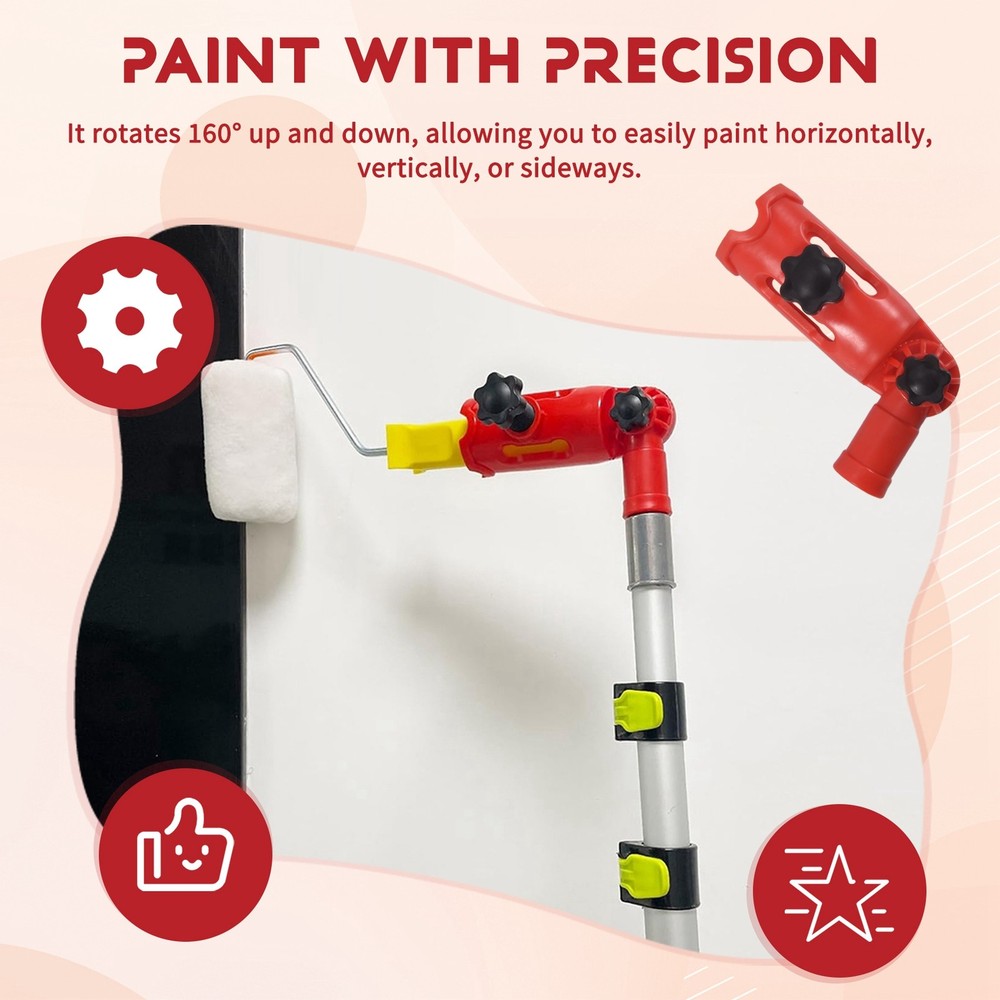 Multi-Angle Paint Brush Extender Red, Paint Edger Tool for High Ceilings,9412