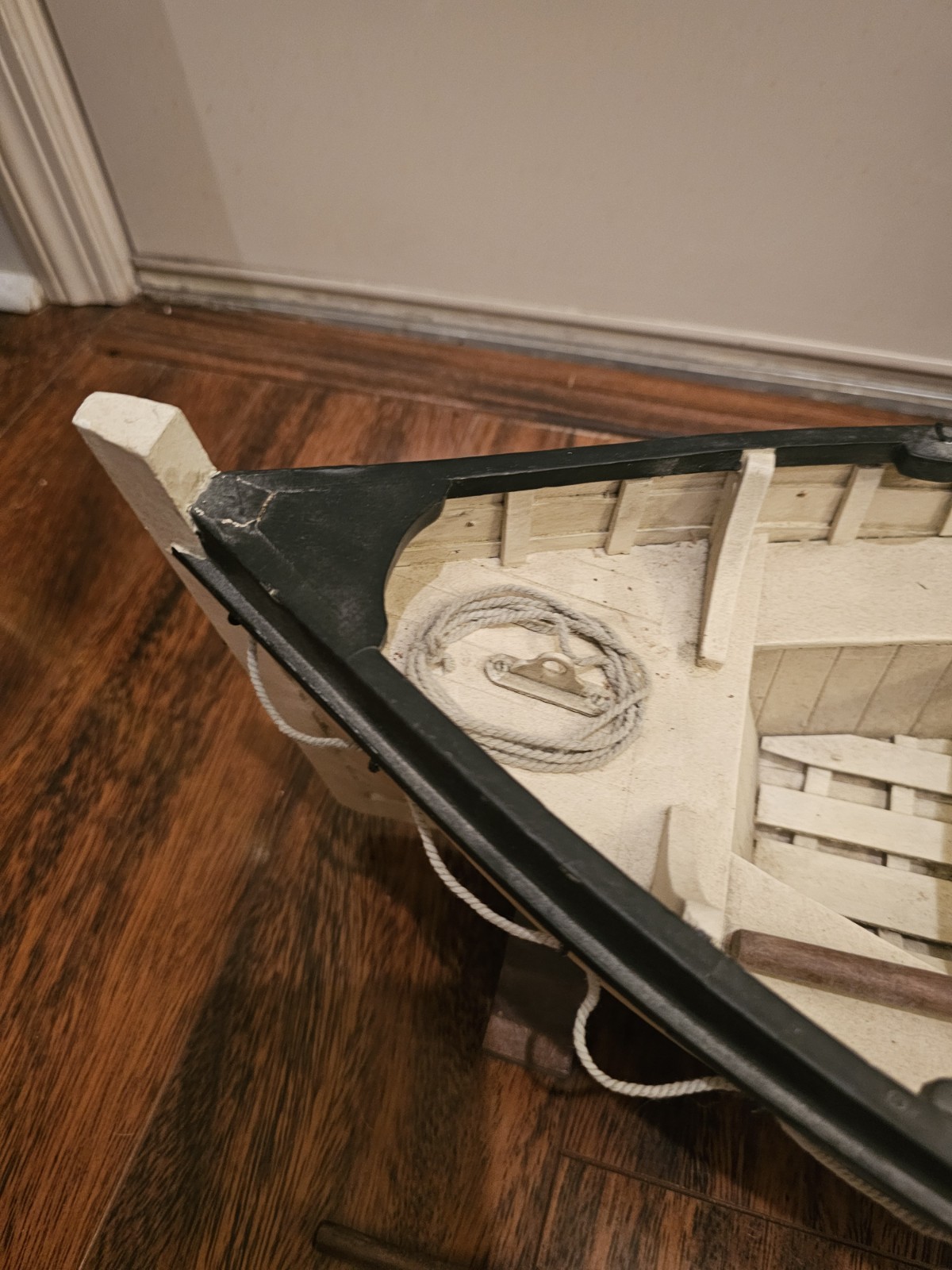 Vintage Liverpool #14 Wood Model Of Titanic Lifeboat, 31" W/Oars, Mast &...